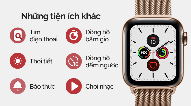 Apple Watch Series 5 LTE Viền Thép, Dây Cao Su - 99%