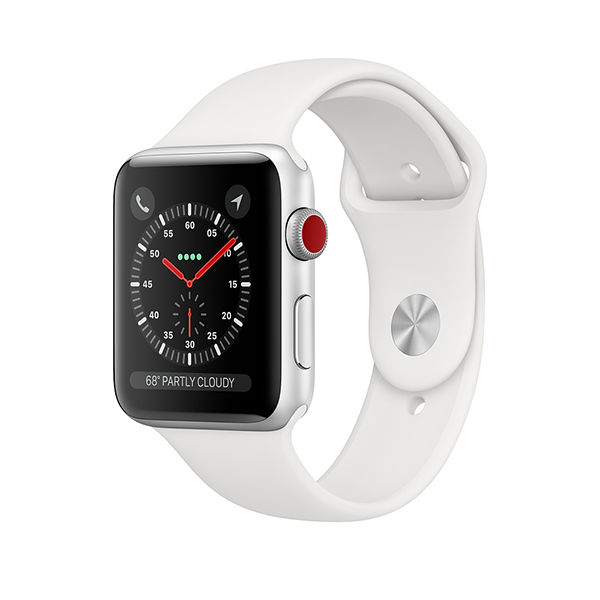 Apple Watch Series 3 GPS + LTE 38mm, viền thép, dây cao su - 99%