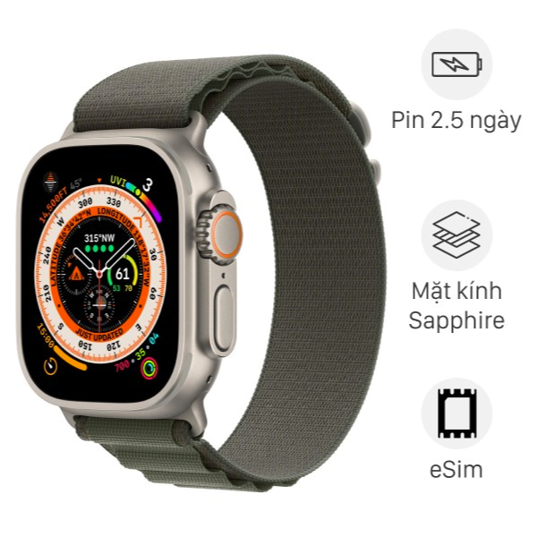 Apple Watch Ultra LTE viền Titanium dây Alpine - NEW