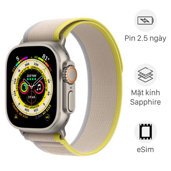 Apple Watch Ultra LTE viền Titanium dây Trail size M/L - NEW