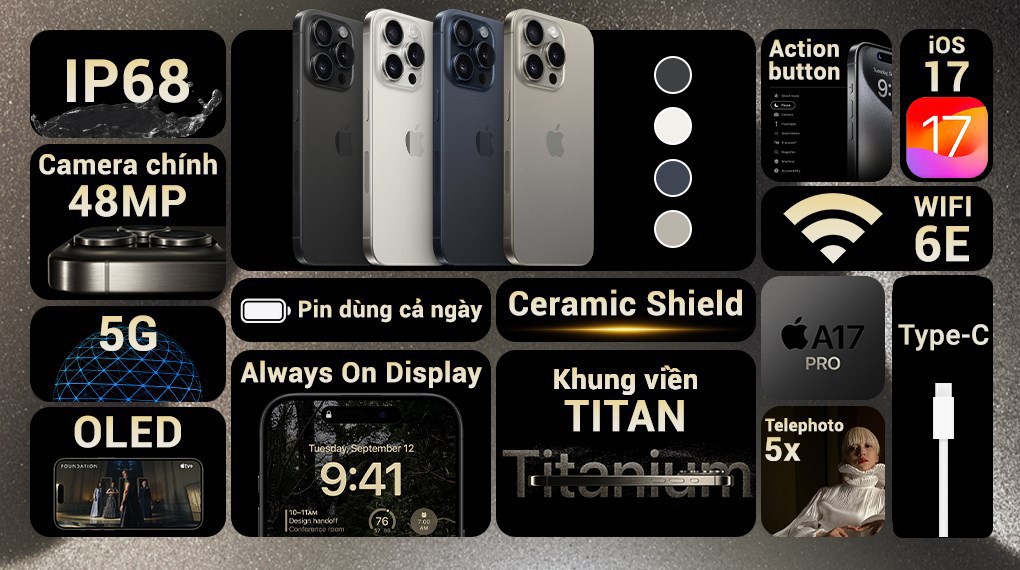 iPhone 15 Pro Max - Quốc Tế - Like New 99% 