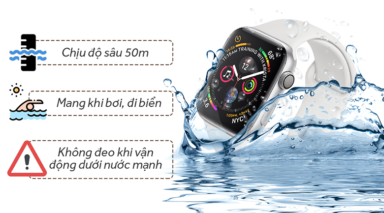 Apple Watch Series 4 GPS + LTE 44mm, viền nhôm, dây cao su - New