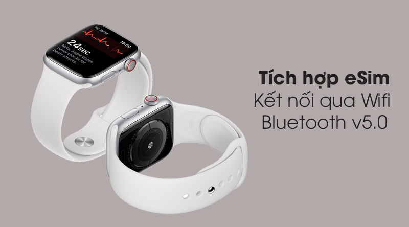Apple Watch Series 5 LTE Viền Thép, Dây Cao Su - New